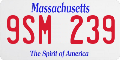 MA license plate 9SM239
