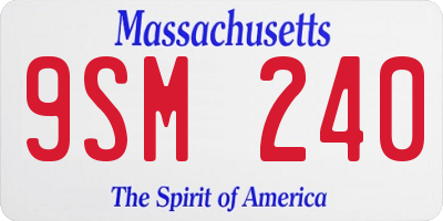 MA license plate 9SM240