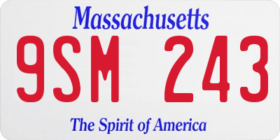 MA license plate 9SM243