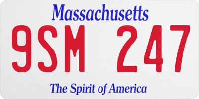 MA license plate 9SM247