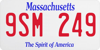 MA license plate 9SM249
