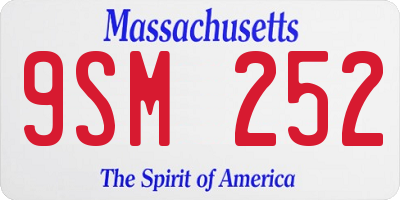 MA license plate 9SM252