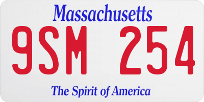 MA license plate 9SM254