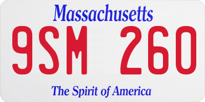 MA license plate 9SM260