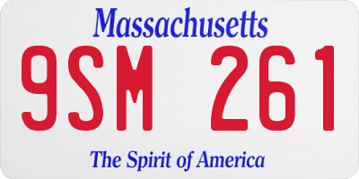 MA license plate 9SM261