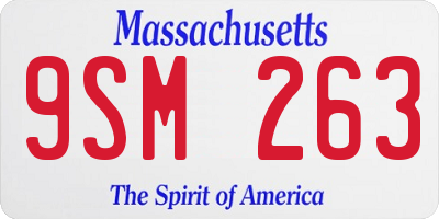 MA license plate 9SM263