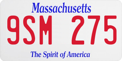 MA license plate 9SM275