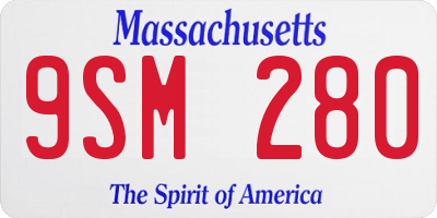 MA license plate 9SM280
