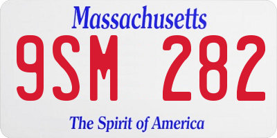 MA license plate 9SM282
