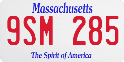 MA license plate 9SM285
