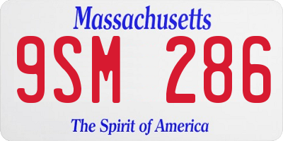 MA license plate 9SM286