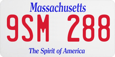 MA license plate 9SM288
