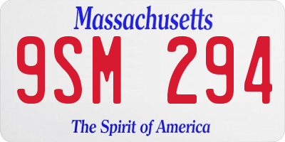 MA license plate 9SM294