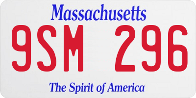 MA license plate 9SM296