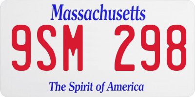 MA license plate 9SM298