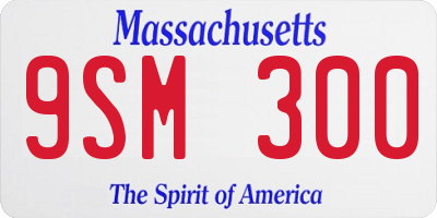 MA license plate 9SM300