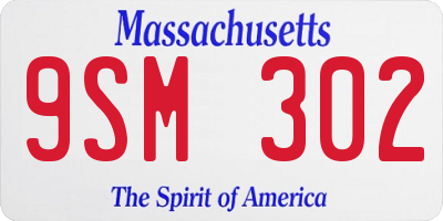 MA license plate 9SM302