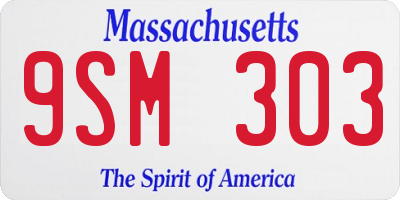 MA license plate 9SM303