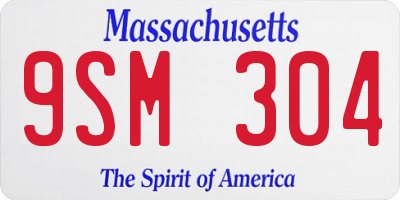 MA license plate 9SM304