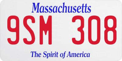 MA license plate 9SM308