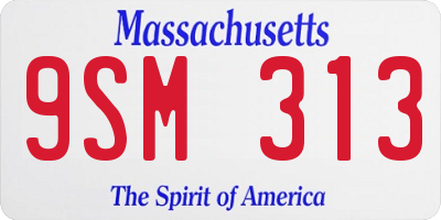 MA license plate 9SM313