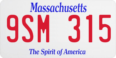 MA license plate 9SM315
