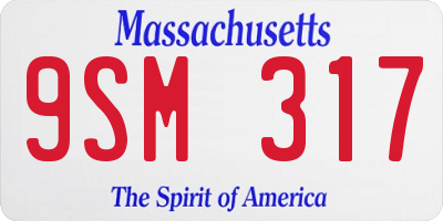 MA license plate 9SM317