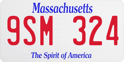 MA license plate 9SM324