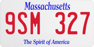 MA license plate 9SM327
