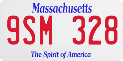 MA license plate 9SM328