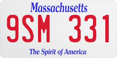 MA license plate 9SM331