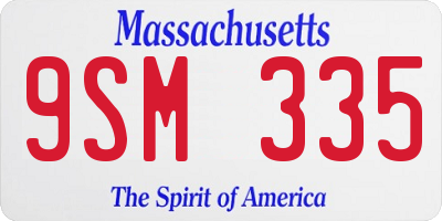 MA license plate 9SM335