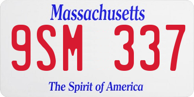 MA license plate 9SM337
