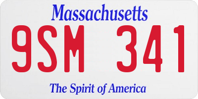 MA license plate 9SM341