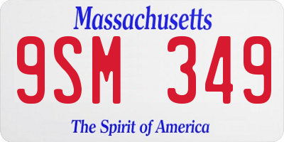 MA license plate 9SM349