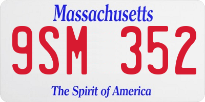 MA license plate 9SM352