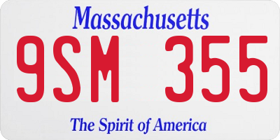 MA license plate 9SM355