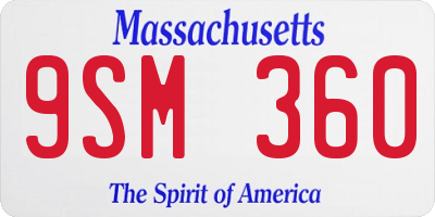 MA license plate 9SM360