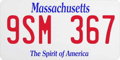 MA license plate 9SM367