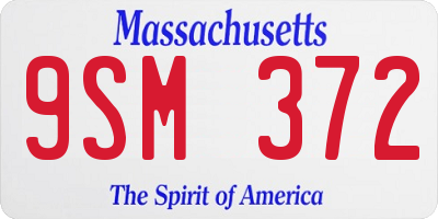 MA license plate 9SM372