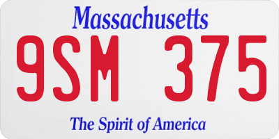 MA license plate 9SM375