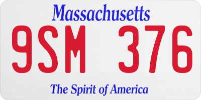 MA license plate 9SM376