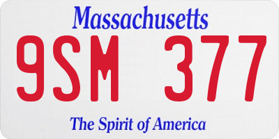 MA license plate 9SM377