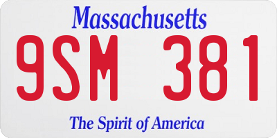MA license plate 9SM381