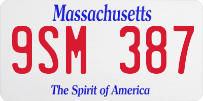MA license plate 9SM387