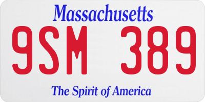 MA license plate 9SM389