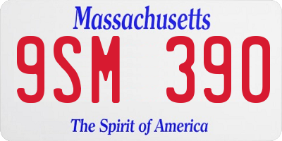 MA license plate 9SM390