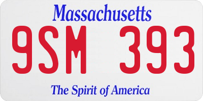MA license plate 9SM393