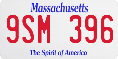 MA license plate 9SM396