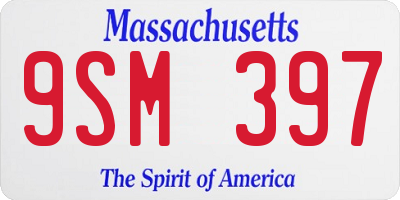 MA license plate 9SM397